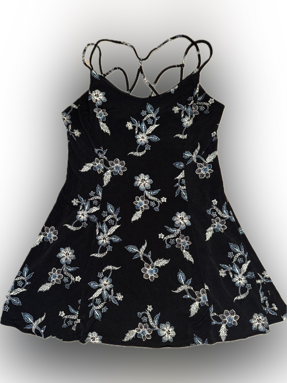 🌸Aeropostale Black and Blue Floral Dress